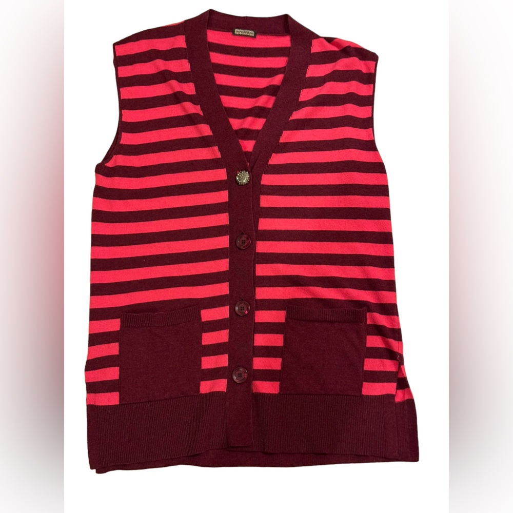 Italian wool two tone sweater waistcoat